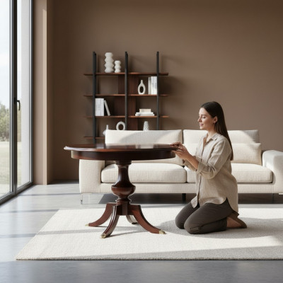Eettafel Tafel Tafels Massief hout Houten tafel Klassiek Barok Ronde tafel Eetkamer