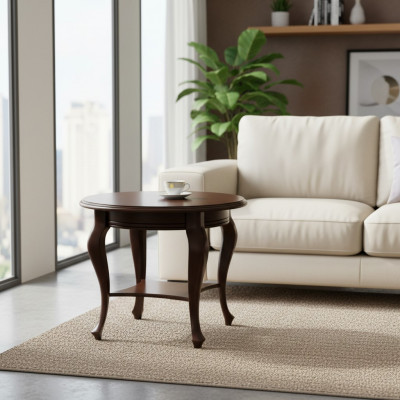 Ronde tafel salontafel tafels echt hout massief hout bijzettafel serveertafel