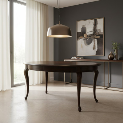 Eettafel Tafel Tafels Massief hout Houten tafel Klassieke barokstijl Eetkamer V-1