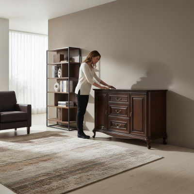 Klassieke commode, ladekast, dressoir, massief hout, nieuw V-K3sz