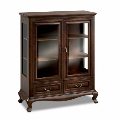 Klassieke vitrinekast Vitrinekast Kast Massief houten vitrines V-W 3-4 Glazen kast