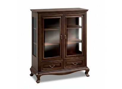 Klassieke vitrinekast Vitrinekast Kast Massief houten vitrines V-W 3-4 Glazen kast