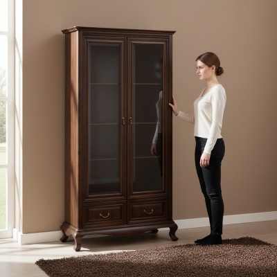 Klassieke vitrinekast woonkamer vitrinekast vitrines nieuw V-W2 glas