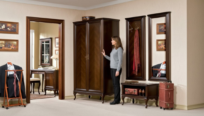 Diele Garderobe Set Echtes Holz Flur Wandgarderobe Italienische Möbel Garderoben  Hal Garderobe Set Echt Houtgang Wandgarderobe Italiaanse Meubels Kapstokken