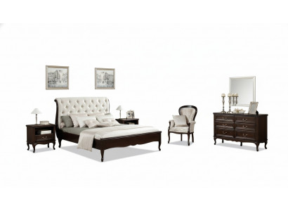 Compleet slaapkamer bed tweepersoonsbed nachtkastjes ladekast fauteuil Chippendale Royal