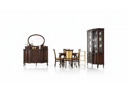 Klassieke eetkamer vitrine kast stoelen tafel Chippendale woonkamer 10-delig