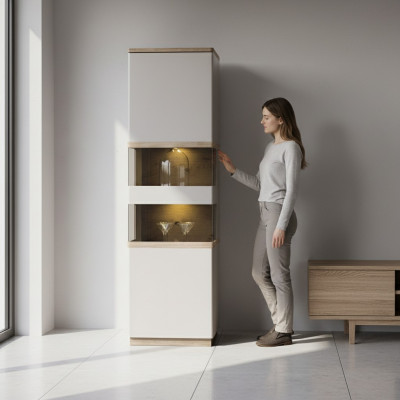 Klassieke kast boekenkast boekenplank vitrine vitrinekast glazen kast