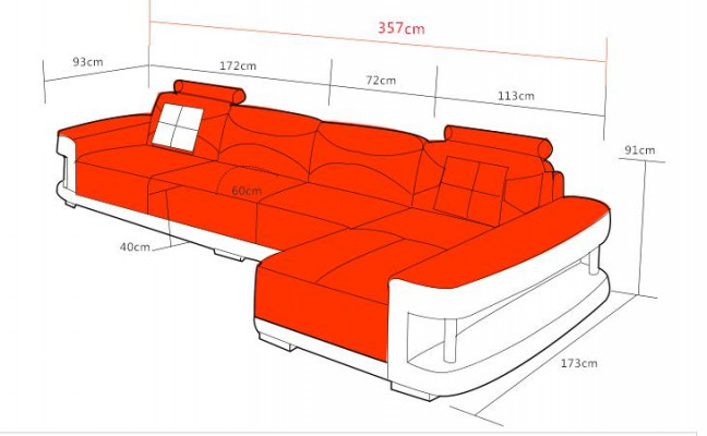 Hoekbank Hoekbank Bankstel Bank Bekleding Leer Woonlandschap Chaise longue Wies
