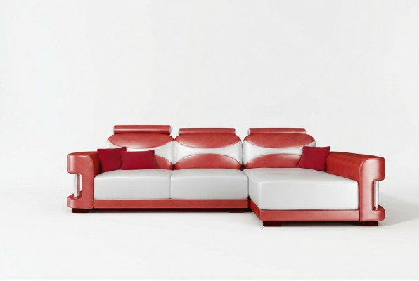Hoekbank Hoekbank Bankstel Bank Bekleding Leer Woonlandschap Chaise longue Wies