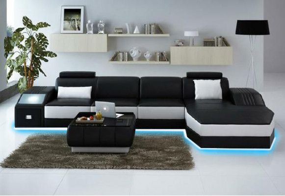 Woonlandschap Zithoek Hoekbank Bankstel Landschap Leer Nieuw / 2724B
