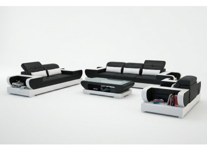 Sofa set van bankstel bekleding leer zitgroep 3+2+1 set moderne bank Detmold