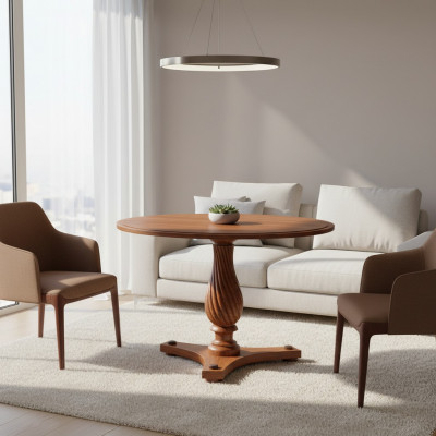Klassieke ronde tafel massief rustieke tafels eettafels model ZB-4