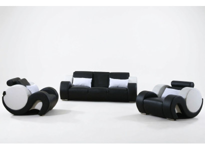 Sofagarnitur Bank Bekleding Bankstel Set 3+1+1 Leren Banken Bankstellen Compleet Nieuw 1094