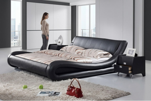 XXL Tweepersoonsbed Leren Bed Bedden Lederen Lederen Bekleding Huwelijk Designer Nieuw  XXL tweepersoonsbed Leren Bed Bedden Lederen Lederen Bekleding Huwelijk Designer Nieuw