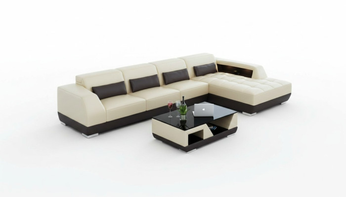 Leren bank Bank Woonlandschap Hoekbank Hoekset Ontwerp Modern Bankstel G8024C