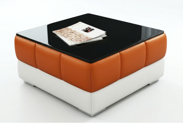 Ontwerper salontafel Gestoffeerde tafel Lederen glazen tafels Glazen tafels #SBA1A