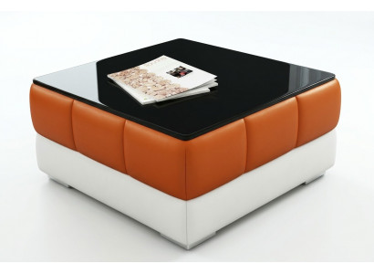 Ontwerper salontafel Gestoffeerde tafel Lederen glazen tafels Glazen tafels #SBA1A