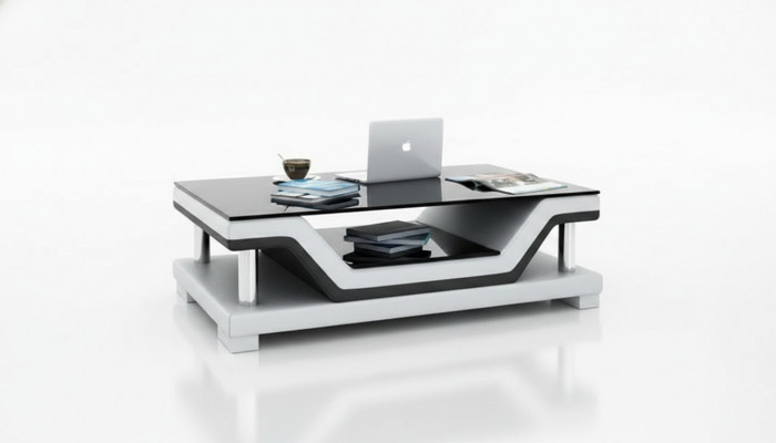 Designer salontafel Gestoffeerde tafel leer glas Moderne tafels #SB3009