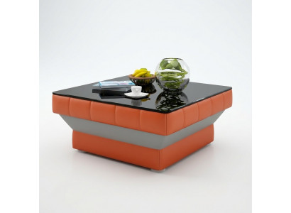 Ontwerper salontafel gevoerde tafel leer glazen moderne tafels #8009