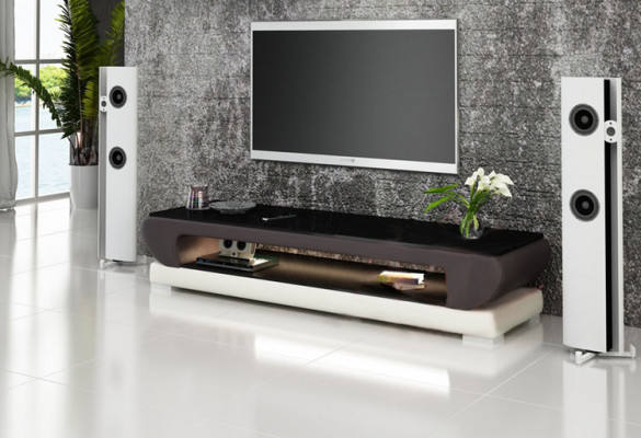 RTV TV dressoir Leder Glas Tisch Fernseh Schrank Tisch Designer 403