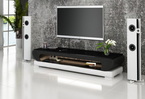 RTV TV dressoir Leder Glas Tisch Fernseh Schrank Tisch Designer 403