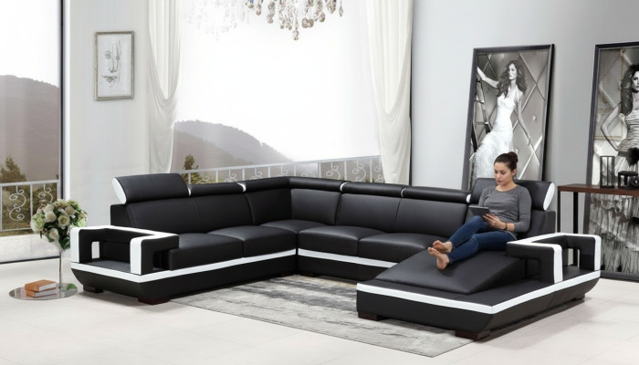 Woonlandschap Bank Kussen Hoekbank Designer Leren Bank Grote Bank Nieuw 5102