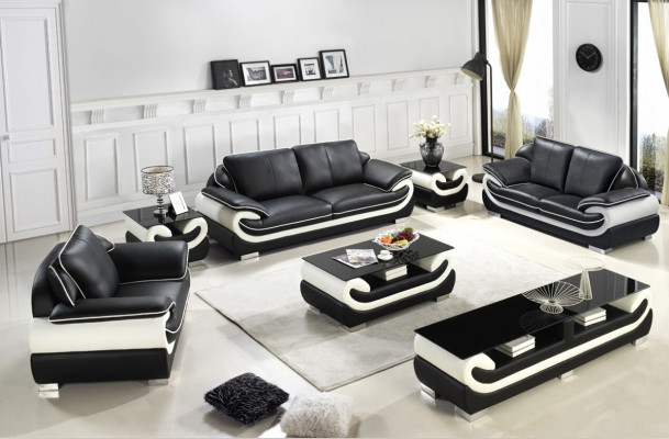 Sofaset Bankkussen Bankstel Set 3+2+1 Leerbanken Bankstellen Set Stoel T777