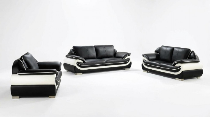 Sofaset Bankkussen Bankstel Set 3+2+1 Leerbanken Bankstellen Set Stoel T777