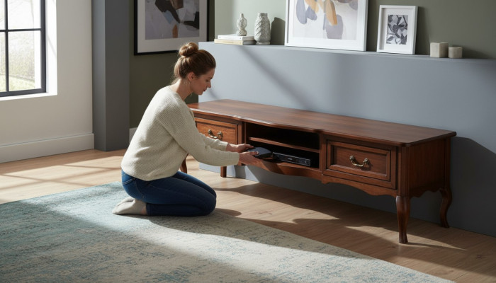 Klassiek tv-dressoir van echt hout - Consolekastje - Kastjes Nieuw PR-RTV-D