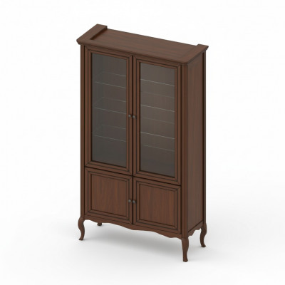 Kast Klassieke vitrinekast Massief hout Echt hout - Model PR-W2