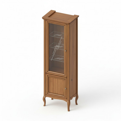 Kast Echt Hout Massief hout Klassieke Vitrine Vitrinekast Model PR-W 1-2