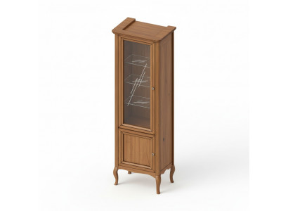 Kast Echt Hout Massief hout Klassieke Vitrine Vitrinekast Model PR-W 1-2