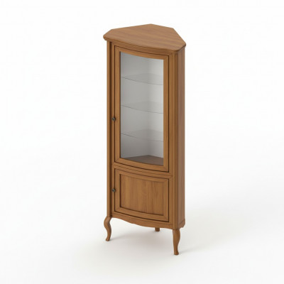 Hoekkast massief houten houten kast Klassieke vitrine Vitrinekast - PR-W-N