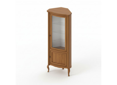 Hoekkast massief houten houten kast Klassieke vitrine Vitrinekast - PR-W-N