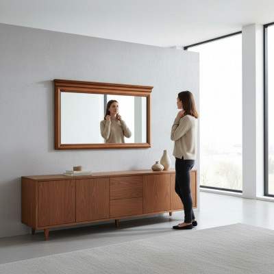 Spiegel Houten frame Grote wandspiegel Klassieke designer spiegel - Model Z-L2