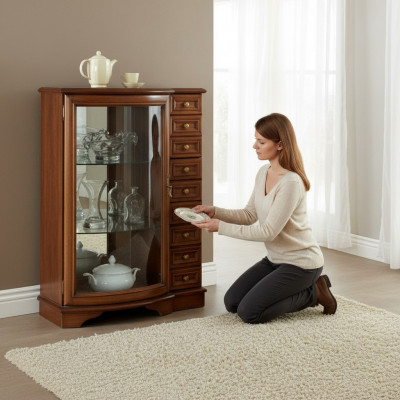 Klassieke vitrinekast ladekast commodes commodekast kast vitrinekast model Z-KS1