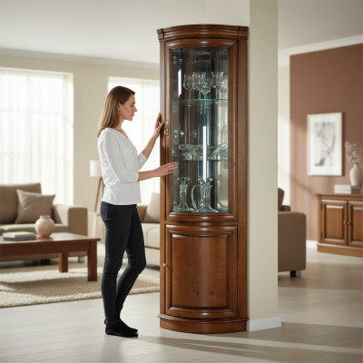 Klassieke vitrinekast Rustieke kast Glasvitrine vitrines Z-WN