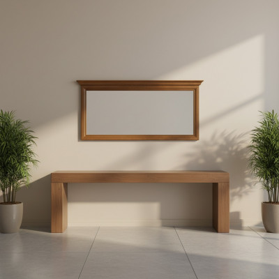 Klassieke Grote Spiegel Wandspiegel Echt Houten Frame Hangspiegel Model N-L1