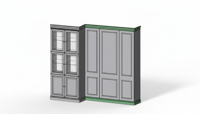 Klassieke einddop voor paneel, set L, R-element voor kastensysteem BA-26.