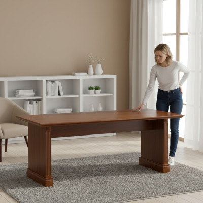 Klassiek kantoorbureau kantoormeubilair tafel kantoorchef bureaus echt hout BA - 19