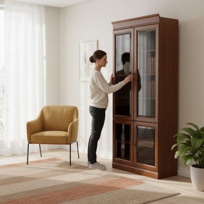 Klassieke kasten Vitrine Vitrinekast Glas Kast Wandmeubel Model BA-4