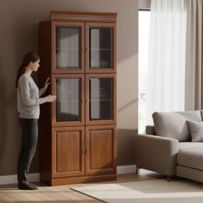 Klassieke kasten Kast Vitrine Vitrinekast Glas Wandkast Model BA-1