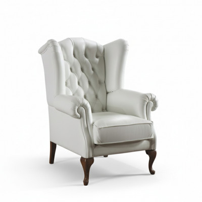 Chesterfield oorfauteuil fauteuil bekleding televisie kantoor bank echt leer CL-F2