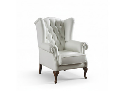 Chesterfield oorfauteuil fauteuil bekleding televisie kantoor bank echt leer CL-F2