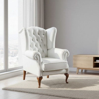 Chesterfield oorfauteuil fauteuil bekleding televisie kantoorbank echt leer CL-F3