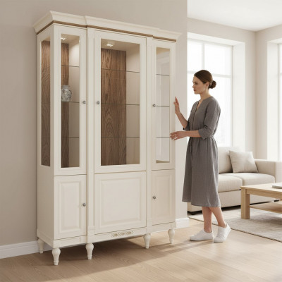 Klassieke vitrinekast commodes vitrines vitrinekast kast glazen kast boeken