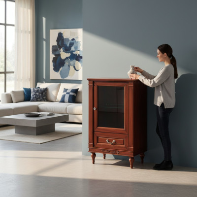 Klassieke vitrinekast commodes vitrines vitrinekast kast glazen kast FL-WM
