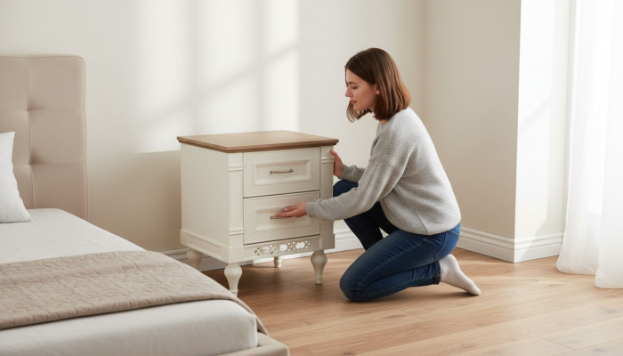 Klassieke nachtkastje massief nachtkastje console plank slaapkamer FL-SZN