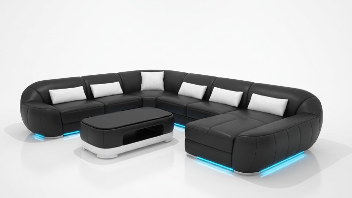 Leren bank Bank woonsamenstelling Hoekbank Hoekstel Ontwerp Modern Bankstel G8022