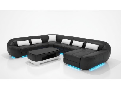 Leren bank Bank woonsamenstelling Hoekbank Hoekstel Ontwerp Modern Bankstel G8022